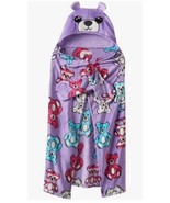 Girls Komar Animal Hooded Fleece Wrap Purple Pink Bear Wearable Blanket ... - $19.80
