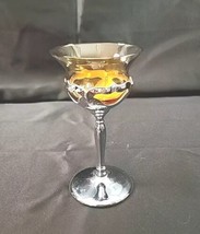 Cambridge Glass Farber Bros Krome Craft 1950s Art Deco Sherry Glass Gold - $23.76