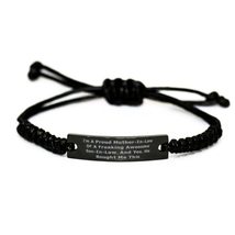 I&#39;m A Proud Mother-in-Law of A Freaking Awesome. Black Rope Bracelet, Mother-in- - £17.42 GBP