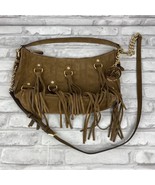 Michael Kors Presley Tan Brown Suede Purse Fringe Tassels New Without Tags - £92.61 GBP