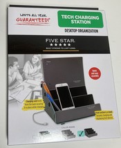 Five Star Tech Charging Station Desktop Organization Gray - £8.11 GBP