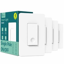 Treatlife Smart Switch 4 Pack, 2.4Ghz Smart Light Switch Wifi, Fcc/Etl L... - £44.02 GBP