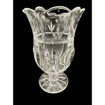 Vintage Block Tulip Vase / Candle Holder Heavy Lead Crystal 7 1/4&quot; high - £19.44 GBP