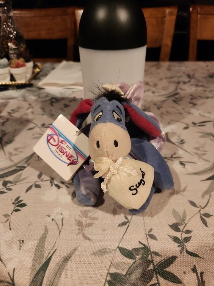Disney Winnie the Pooh Sugar Plum Fairy Eeyore Plush 7&quot; Mini Bean Bag - ... - $8.51