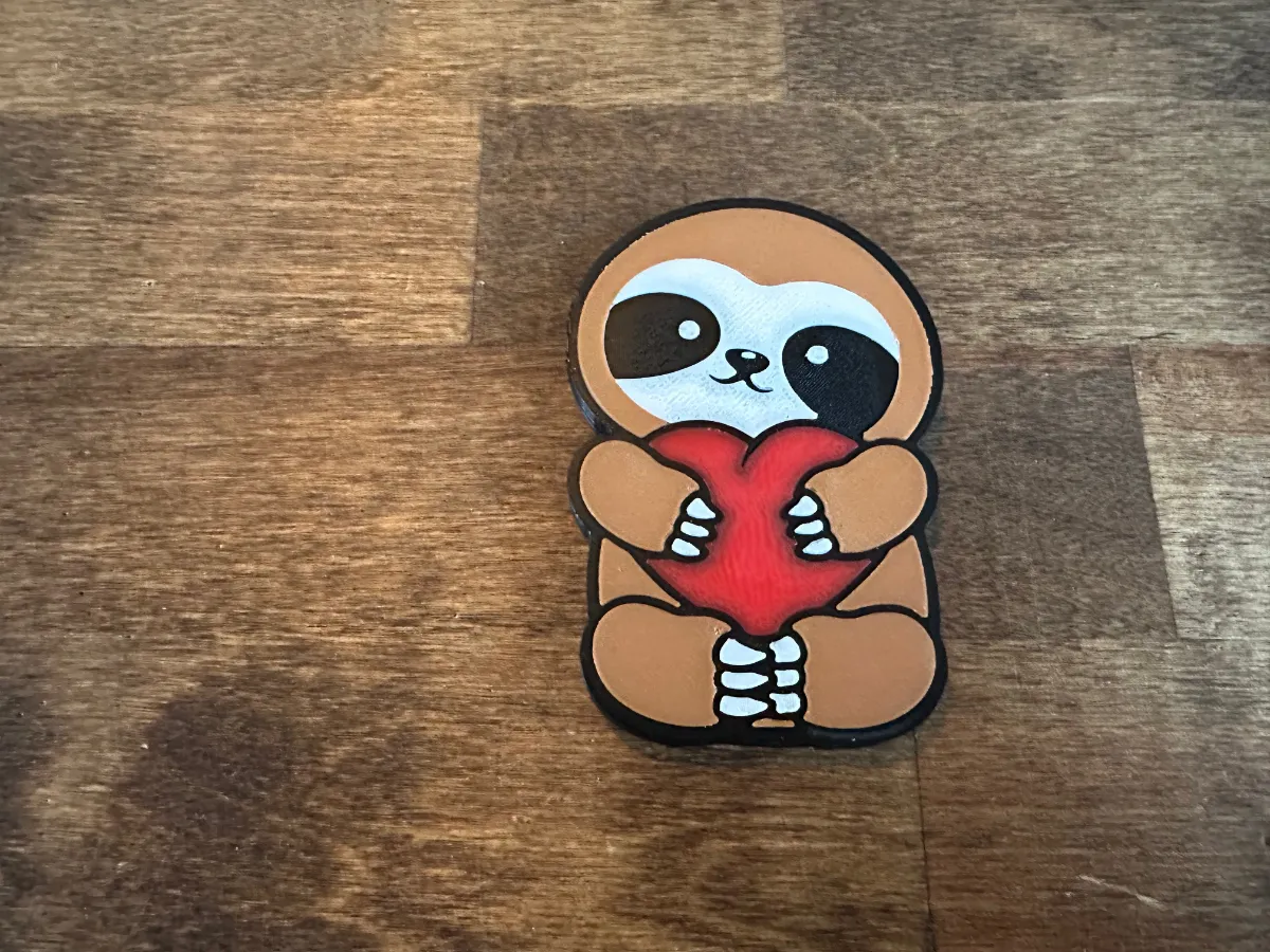3D Printed Sloth Magnet – Heartfelt Gift – Cute Fridge Buddy – Made to O... - $12.99