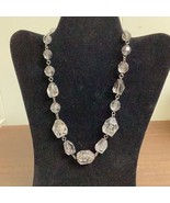 Chunky Statement necklace clear gray Acrylic and gunmetal gray links SKU... - $5.61