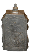 Rare Antique Pewter Wine Flask, St George Slaying Dragon Highly Ornament... - £312.72 GBP
