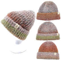 Hatzzi - Mixed Color Boucle Cuff Winter Beanie - £15.68 GBP