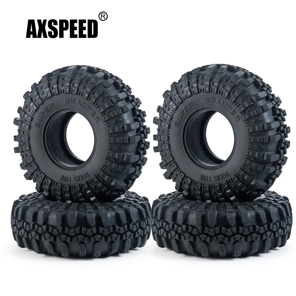 AXSPEED 1/4Pcs 2.2inch 137*49mm Beadlock Rubber Tyres Wheel Tires for Axial - £13.25 GBP+