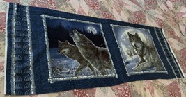 Cranston VIP Cotton Fabric Panel  Wolf Pillow 16 Inch Gray Wolves Hautman Design - £10.34 GBP