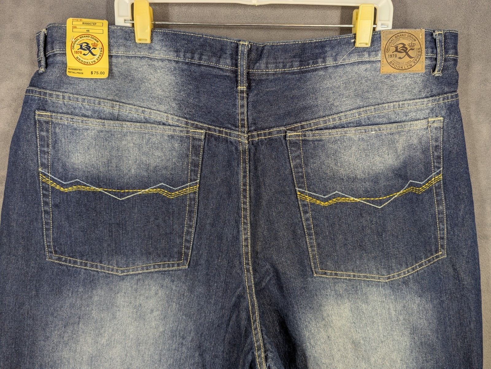 Brooklyn Xpress Blue Jeans 46 Actual 44x33 Hip Hop Baggy Wide Leg NWT - $44.99