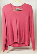 Anne Taylor 100% Cashmere Women&#39;s XL V Neck Sweater Medium Dusty Pink - £35.61 GBP