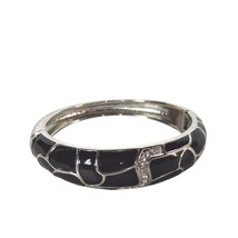 Lia Sophia Meander Cut Crystals Silver/Black Magnetic Bangle Bracelet Jewelry - £16.81 GBP