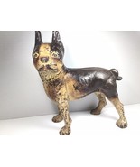 Original “Left Facing” Antique Cast Iron BROWN Boston Terrier Bull Dog D... - $367.45