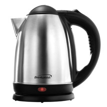 Brentwood 1.7 L Stainless Steel Electric Cordless Tea Kettle 1000W (Brus... - £40.16 GBP