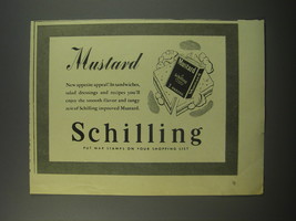 1943 Schilling Mustard Powder Ad - Mustard - $18.49