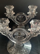 PR-Vintage Duncan Miller Elegant Glass Candleabras #30 Clear, “First Love&quot; - $29.99