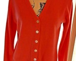 Women’s Kerri N Kelsey Peach Orange Pearl Button Cardigan Soft Acrylic S... - $6.88