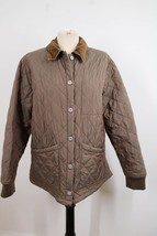 Vtg 90s French Connection M Brown Metallic Quilted Barn Chore Jacket - £41.74 GBP