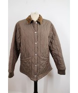 Vtg 90s French Connection M Brown Metallic Quilted Barn Chore Jacket - £42.03 GBP