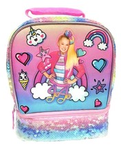 Jojo Siwa Nickelodeon Girls Pink BPA-Free Dual-Chamber Lunch Box Tote Bag - £10.75 GBP