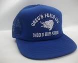 Greg&#39;s Fuels Beaver Petroleum Hat Degrading Damaged Blue Snapback Trucke... - $19.99