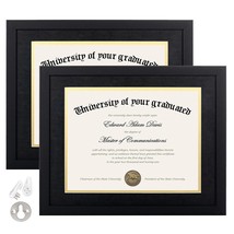 11X14 Diploma Frame Certificate Degree Document Frame With High Definition Glass - £26.44 GBP