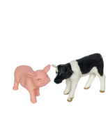 Holstein Cow Pink Pig Farm Animal Lot of 2 Figurine 2.5&quot; - $11.09