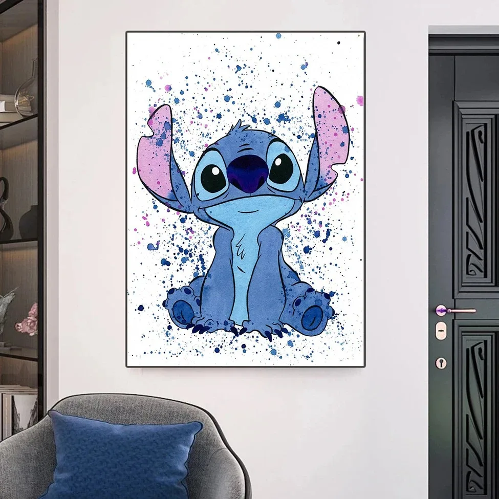 MINISO Disney Stitch Watercolor Wall Art Poster -A4-21X30cm Unframe hm 30-8 - $7.20 CAD