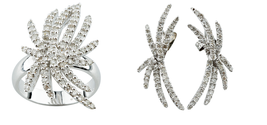 Beautiful 14k Diamond Firework Ring and Stud Earrings Set TDW = 2.30 Cts - £2,813.34 GBP