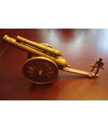 Bronze double cannon with a soldier, PAPERWEIGHT FIGURINE 5&quot; X 11&quot;  ORIG... - $733.66 MXN