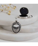 Sterling Silver Scarab Locket 28x17mm - $118.61 CAD