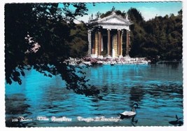 Italy Postcard Rome Villa Borghese Aesculapius Temple - £1.64 GBP