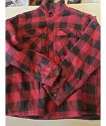 Boston Trader Red Black Plaid Mens Flannel Long Sleeve Shirt XXL^ - $275.07 MXN