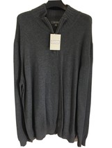 NWT Merona Mens Charcoal Gray Quarter zip sweater SIZE XXL - £21.26 GBP