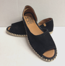 MIZ MOOZ WOMEN&#39;S SLIP ON SUEDE  ESPADRILLE FLATS BLACK  38EU / 8US  # K-21 - $78.21