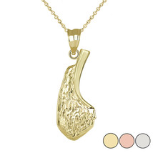 10k Solid Gold Pork Lamb Chop Grill Meat Chef Cooking Restauran Pendant Necklace - £119.80 GBP+