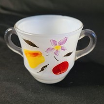 Vintage Bartlett Collins Open Frosted Sugar Bowl Gay Fad Flowers Mid Cen... - £3.94 GBP