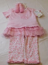 Baby Gear Baby Girls 18 Months Pink Ballerina T Shirt Pants w/ tutu chee... - $15.43