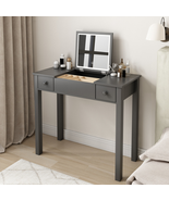 Grey Vanity Table w/ LED Lights &amp; Mirror - $269.84 CAD