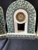 Antique AMC Belgium Jugendstil large clock mantle set. Marked with number - $190.79