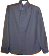 Elie Tahari Navy Blue Button-Down Men&#39;s Long Sleeve Dress Shirt Size L - £73.64 GBP