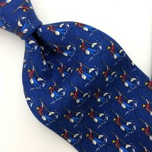 American Living Tie Fishing Net Blue Red Silk Necktie Mens Ties IN19-227 New - £15.78 GBP