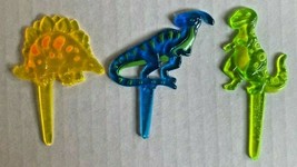 Bakery Crafts Plastic Cupcake Favors Toppers New Lot of 6 &quot;Dinosaur Pick... - $6.99
