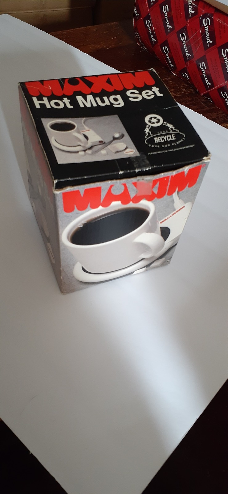 MAXIM Hot Mug Stoneware Set in Box (Cup, SS Spoon and Electric Warmer) New Box - $24.99