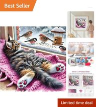 Multicolored Cat Diamond Art DIY Kit - 5D Painting for Relaxation, 12x12... - $19.75
