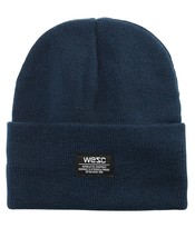 WeSC Brand Puncho Ribbed Cuffed Navy Blue Knit Winter Hat Beanie Toque - £14.38 GBP