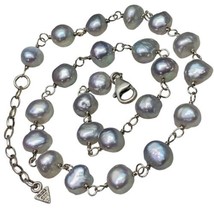 SILPADA Sterling Silver Gray Freshwater Pearl Strand N1800 Necklace CUTE - £48.84 GBP