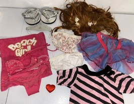 Build A Bear &amp; Bear Works Lot Outfits Bikini Wig Hello Kitty Panties - $21.29