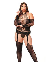 Halter Body Stocking Jumpsuit Black Qn - £11.97 GBP